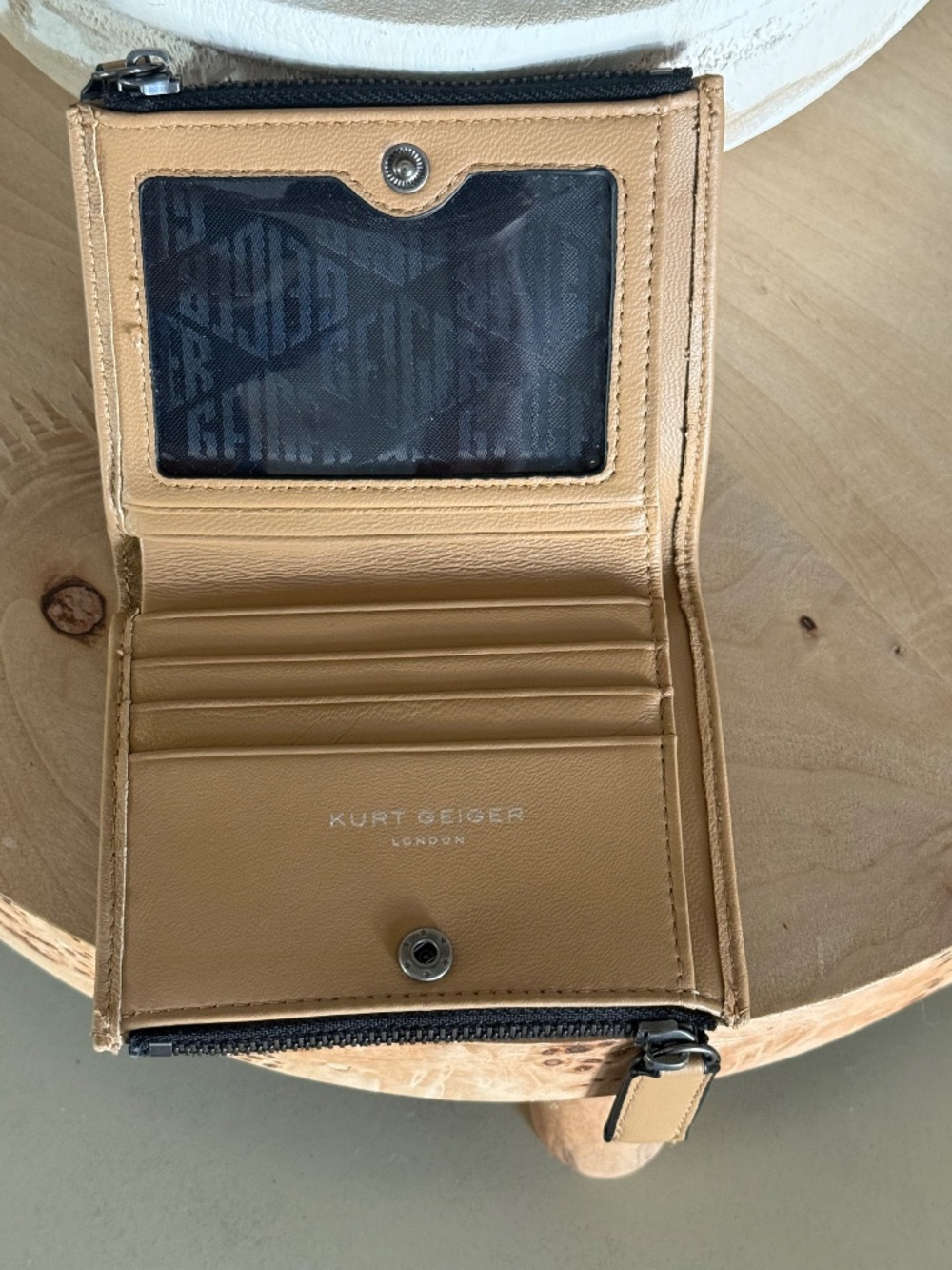 Kurt Geiger London Quilted Leather Coin & Card Case - Camel - Picture 4 of 4